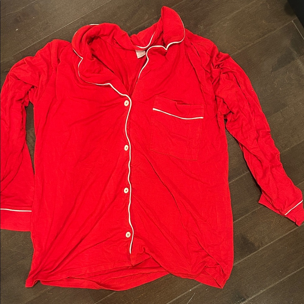 Eberjey Red Women's Button-Up Pajama Top